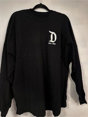 Disney Black Crewneck Sweater with White D Logo